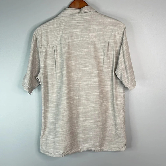 WOOLRICH Mens Grey Marled Chambray Button Up Shirt Short Sleeves Cotton Preppy S - Picture 6 of 11